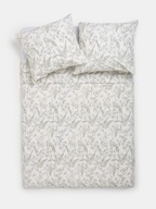 Komplet pościeli 160x200 cm bawełna wzorzysta biało-zielona