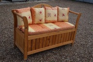 ŁAWKA OGRODOWA DREWNIANA Z OPARCIEM I SCHOWKIEM