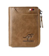 Portfel skórzany męski zapinany na zamek brązowy