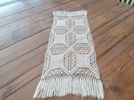 PRACA RĘCZNA SZYDEŁKO BAWEŁNIANY BIEŻNIK SERWETA FRĘDZLE 31x80 nr.29