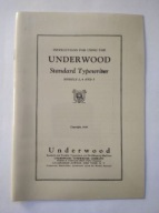 Maszyna do pisania - Underwood - instrukcja