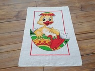 BAWEŁNIANA ŚCIERKA DO TALERZY PODKŁADKA SERWETA KURCZAK 48 x 66