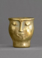 Złota osłonka cementowa betonowa głowa twarz jak Home&You 14 cm