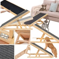 RAMPA DLA PSA SCHODY PODEST 70 CM STABILNA DREWNIANA Z REGULACJĄ WYSOKOŚCI