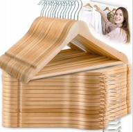 WIESZAKI DREWNIANE NA UBRANIA DO SZAFY GARDEROBY MOCNY 30 SZTUK PREMIUM