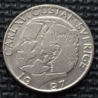 *SZWECJA [0080]*1 korona 1997 (SVERIGE) Król Karol XVI Gustaw, Herb, Korona