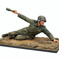 Żywica figurki niemiecki żołnierz rzucający granat 1/16