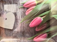 Dekoracyjna Taca Prostokątna Patera Tulipany Serce Home & Deco