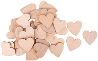 Drewniane Scrapki Serca Serce Prezent Dekor Ozdoby Świąteczne 2cm 50szt