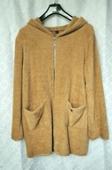 KURTKA BLUZA SWETER Z KAPTUREM ALPAKA KOLOR BEŻOWY 48- 50-52 XXXL