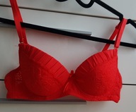 biustonosz 75B czerwony _j.NOWY koronkowy