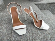 ASOS nr 39/6UK białe lakierowane wysokie sandały na szpilce