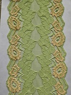 Koronka francuska elastyczna zielona szerokość 15cm