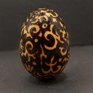 Drewniane jajko dekoracyjne – ręcznie wypalany wzór Abstrakcja, Wielkanoc