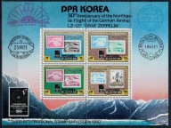 Korea Północna 1980 Znaczki Ark 2047-50A ** filatelistyka wystawa zeppelin