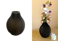 WAZON NA KWIATY SUCHE PLASTIKOWY 20CM NIETŁUKĄCY CZARNY DEKORACYJNY