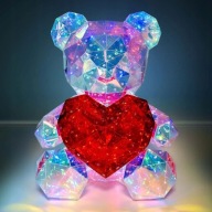 Lemiś z Sercem Świecący Miś LED Prezent Dzień Kobiet Urodziny Rocznica