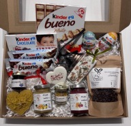 Zestaw prezentowy WILEKANOC - kinder chocolate, miody, kawa, pierniki