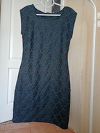 sukienka 36 prosta butelkowa zieleń czarna geisha