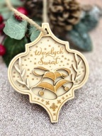 Drewniana Bombka z imieniem 3D na choinkę Bombka z grawerem personalizowana