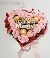 Serce oklejone galaretkami Ferrero DZIEŃ MATKI KOBIET URODZINY PREZENT