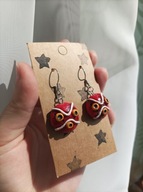 Kolczyki anime - Księżniczka Mononoke - rękodzieło, stal nierdzewna