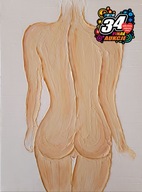 Obrazy kobieta i mężczyzna 60x80cm WOŚP - dyptyk - akryl na płótnie