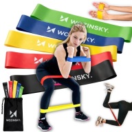 GUMY DO ĆWICZEŃ CROSSFIT TAŚMY OPOROWE TPE 5 szt FITNESS POWER BAND FIT