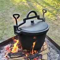 KOCIOŁEK ŻELIWNY GARNEK myśliwski węgierski pieczonki 8L na OGNISKO GRILL