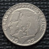 *SZWECJA [0080]*1 korona 1992 (SVERIGE) Król Karol XVI Gustaw, Herb, Korona