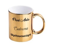 Złoty kubek podziękowanie dla Wychowawcy Nauczyciela na prezent Koniec Roku