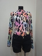 Bluzka dzianina print panterka kolorowa stójka By Me S