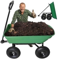 WÓZEK OGRODOWY TRANSPORTOWY 75L DO 300kg Z FUNKCJĄ WYWROTKI TACZKA OGRODOWA