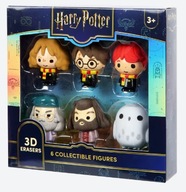 Zestaw Gumki 3D Harry Potter Ron Hermiona Dumbledore Hagrid Hedwiga 6-Pak