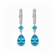 Kolczyki FF10 wiszące krótkie cyrkonie pr. sr. 925