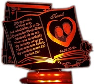 WALENTYNKI PODŚWIETLANA STATUETKA Z ZDJĘCIEM LED