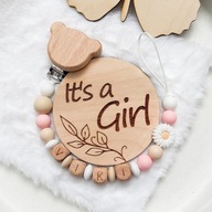 Personalizowana zawieszka do smoczka z imieniem silikonowa - max. 8 liter