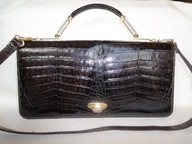 NIKI Milano torebka kuferek skóra krokodyla vtg