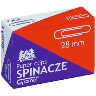 Spinacze biurowe okrągłe 28 mm do papieru srebrne Grand 100 szt.