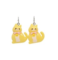 Kolczyki z kotkami 3D, żółte
