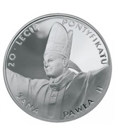 10 zł Polska 1998 JAN PAWEŁ II 20-lecie PONTYFIKATU Ag 925 MENNICZA