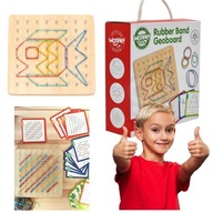 GRA GEOPLAN DREWNO GUMECZKI UKŁADANKA TABLICA WZORY KARTY ZADAŃ EDU