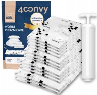 4CONVY Worki próżniowe na pościel ubrania odzież 12szt ZESTAW POMPKA MAXI