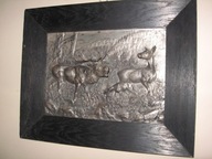 STARA CYNA - OBRAZ MYŚLIWSKI Przedwojenny