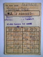 Karta do wydawania kartek żywnościowych - 1984 -86