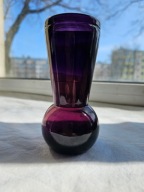 WAZONIK BAKŁAŻANOWO FIOLETOWY SYGNOWANY HUTA PRĄDNICZANKA KRAKÓW LATA 70-te