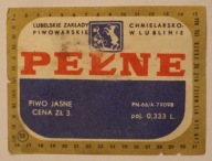 ETYKIETA - PEŁNE - LUBELSKIE ZAKŁADY CHMIELARSKO PIWOWARSKIE W LUBLINIE