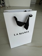 La Mania biała torba papierowa prezentowa z czarnym Logo 30/21/9cm