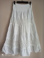 włoska SPÓDNICA falbany haft gipiura 36/38