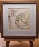 Levkovitch (1936-2025) GRA MASEK 1974 technika mieszana PRACA SYGNOWANA